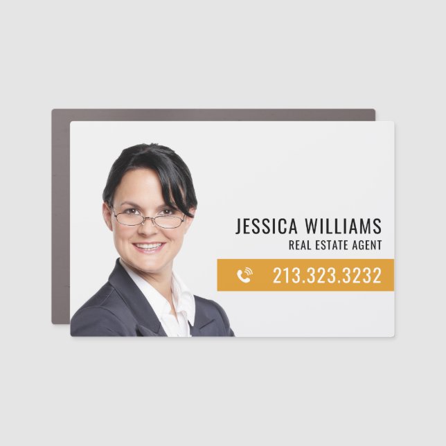 Personal Photo Real Estate Agent Car Magnet (Front)