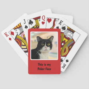 Personal Photo Red Window Frame Poker Cards