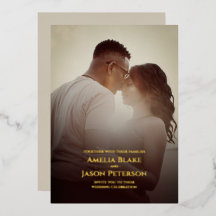 Personal Photo | Simple Wedding Foil Invitation