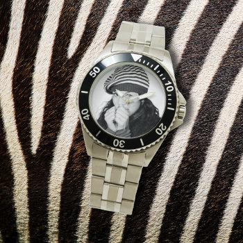 Personal Photo Template Wrist Watch by holiday_store at Zazzle
