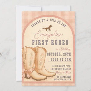 Personal Pink Cowgirl Rodeo Western Birthday Invitation