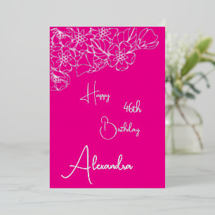 Personal Pink & Silver Named & Aged Birthday Card