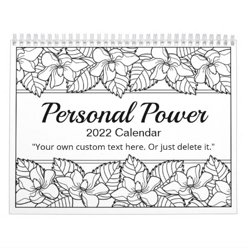 Personal Power Color Me Calendar