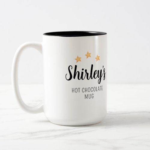 Personal Pretty Floral and Stars Hot Chocolate  Two_Tone Coffee Mug