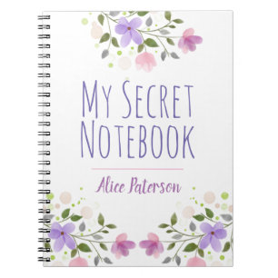 Personal Private Notebook with Flowers