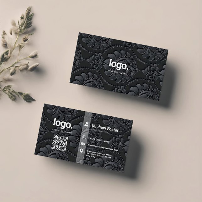 Personal Professional Black Elegant Business Card (Creator Uploaded)