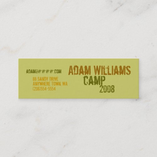 Personal Profile Cards - Camp Business Card