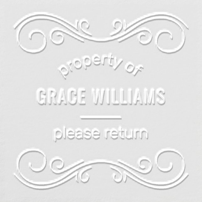 Personal Property Library Book Custom Embosser (Design)