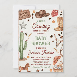 Personal Ranch CowBoy Baby Shower Invitation
