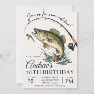 Personal Reel in the Fun Fishing Birthday Invitation