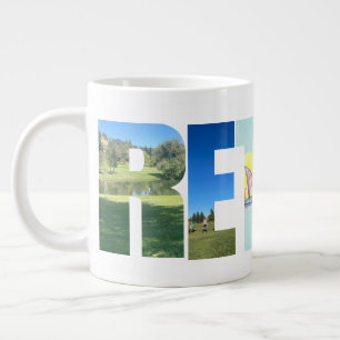 Personal Retirement Lettering Customizable Photos Giant Coffee Mug