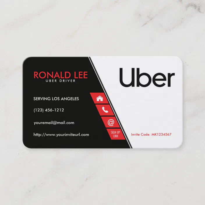 Personal Ride Sharing Uber Driver (New Uber Logo) Business Card  Zazzle.com