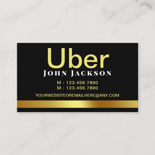 Personal Ride Sharing Uber Driver QR code Business Card
