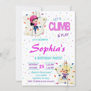 Personal Rock Climbing Birthday Party Invitation