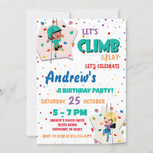 Personal Rock Climbing Birthday Party Invitation