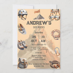 Personal Rock Climbing Birthday Party Invitation