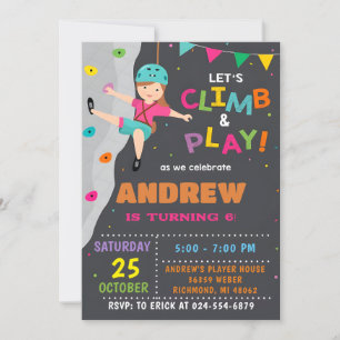 Personal Rock Climbing Birthday Party Invitation