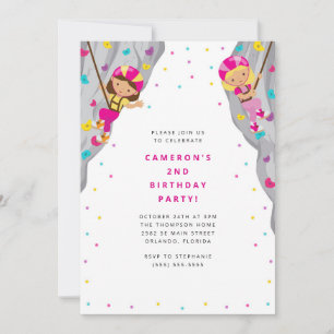 Personal Rock Climbing Birthday Party Invitation