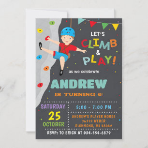 Personal Rock Climbing Birthday Party Invitation