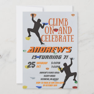 Personal Rock Climbing Birthday Party Invitation