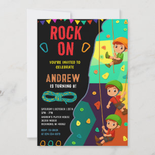 Personal Rock Climbing with photo Birthday Invitation
