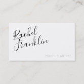 Sophisticated Script Calligraphy Minimal Black Bus Business Card