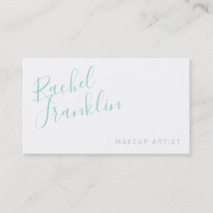 PERSONAL script name modern chic pretty mint green Business Card
