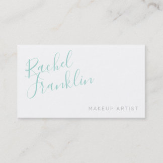 PERSONAL script name modern chic pretty mint green Business Card