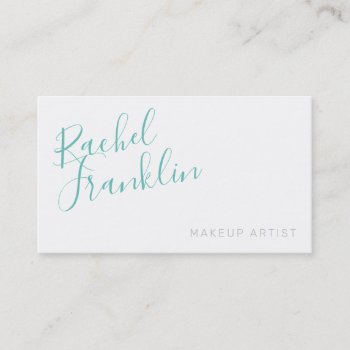 Personal Script Name Modern Chic Pretty Mint Green Business Card by edgeplus at Zazzle