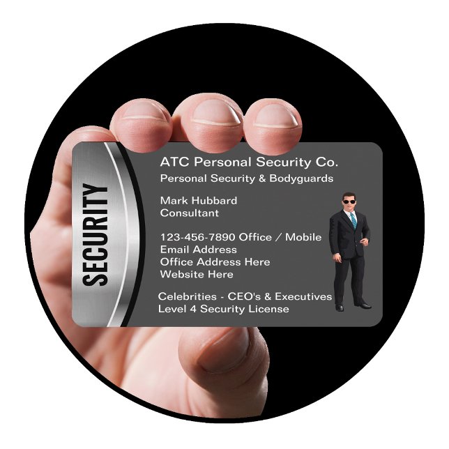 Personal Security Bodyguards Business Cards (Creator Uploaded)