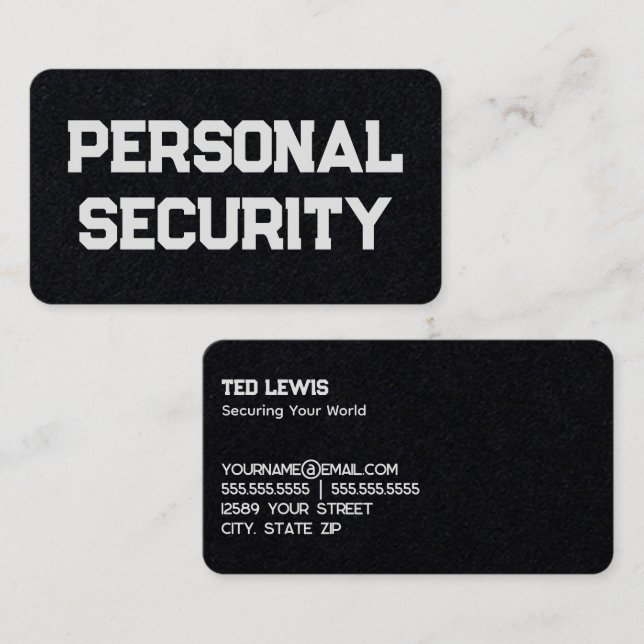 Personal Security Business Card (Front/Back)