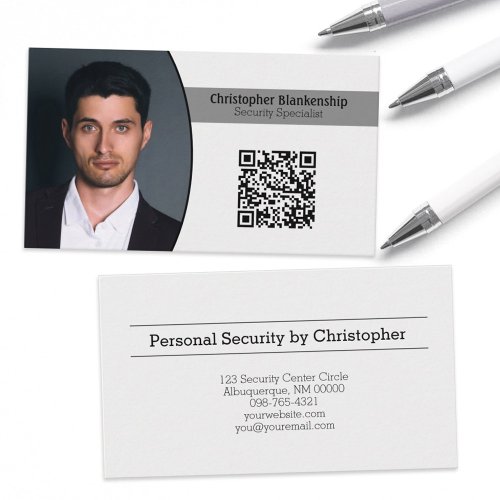 Personal Security Custom Oval Photo QR Code Business Card