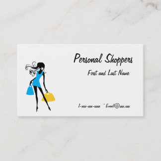Personal Shopper Blue and Yellow Bags Business Card