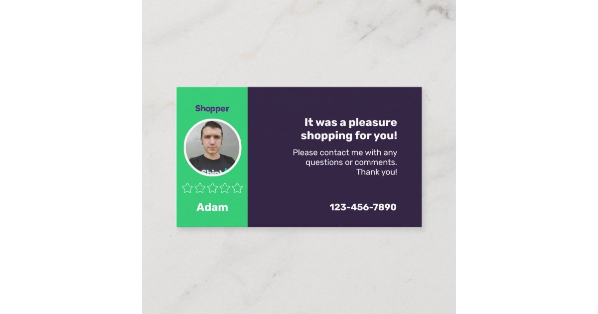 Custom Logo Typography Personal Shopper Business Card