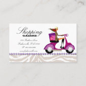 Personal Shopper Fashion Jewelry Purple Zebra Business Card (Back)