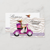 Personal Shopper Fashion Jewelry Purple Zebra Business Card (Front/Back)