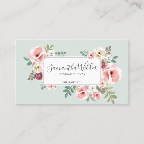Personal Shopper Floral Banner Business Card