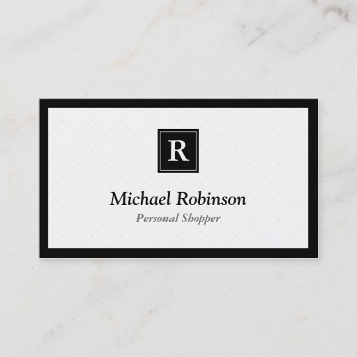 Customizable Personal Shopper - Simple Elegant Monogram Business Card