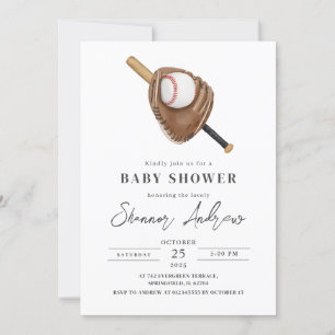 Personal Simple Baseball Baby Shower Invitation