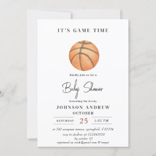 Personal Simple Basketball Baby Shower Invitation