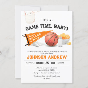 Personal Slam Dunk Basketball Baby Shower Invitation