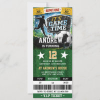 Personal Soccer Ball Ticket Birthday for Boys