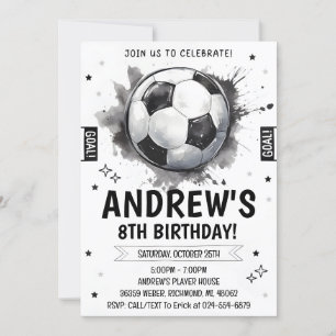 Personal Soccer Birthday Invitation