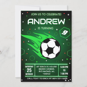Personal Soccer Birthday Invitation