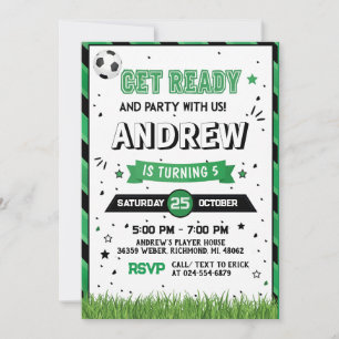Personal Soccer Birthday Invitation Party