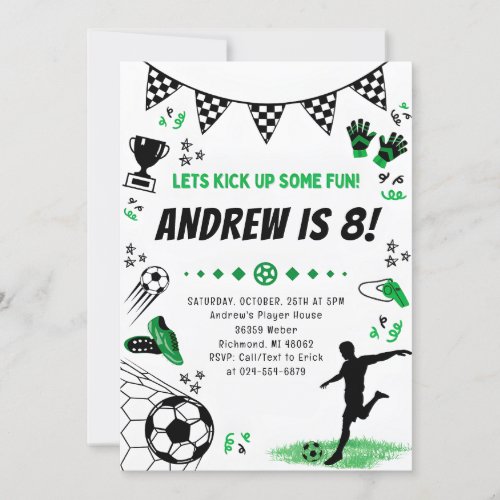 Personal Soccer Birthday Party Invitation