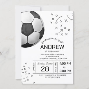 Personal soccer birthday party invitation