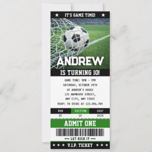 Personal Soccer Ticket Birthday sport  Invitation
