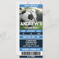 Personal Soccer ticket for boys birthday