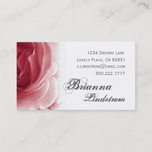 Personal Soft Red Floral Rose Template Business Card Templates